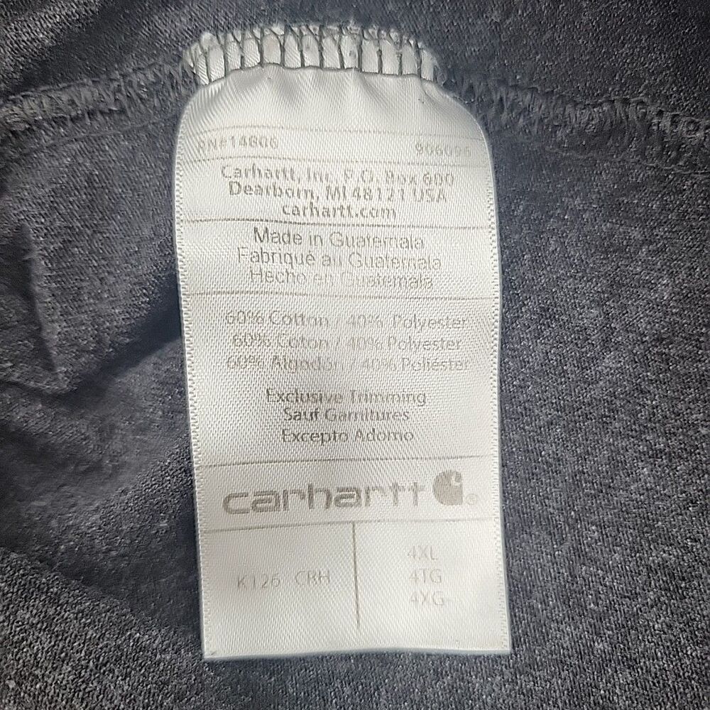 Carhartt Mens Long Sleeve Shirt  Size 4XL Loose Fit Gray Stretchy Heavyweight - Picture 5 of 9